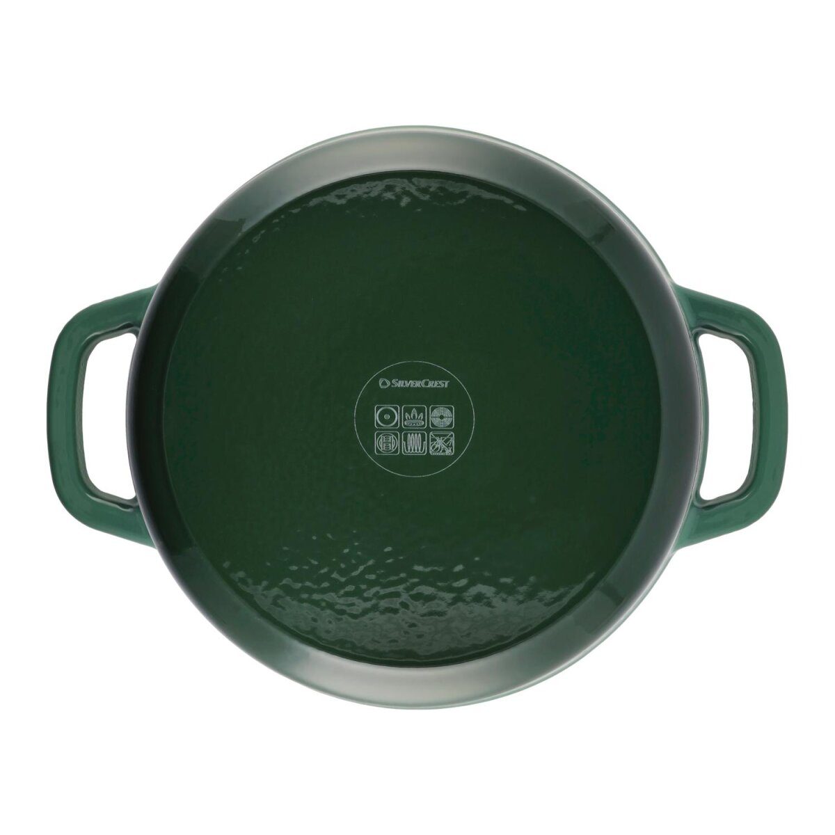 SILVERCREST® premium cast iron pot, with drop system 28 cm / 5.6 liters (green)