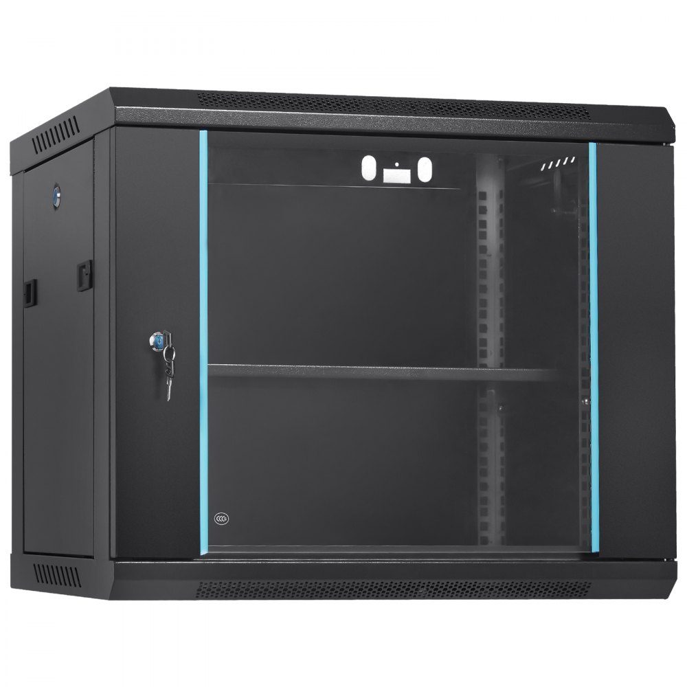 9U Wall Mount Network Server Rack Cabinet 60x45x50cm 156" Deep Door Lock
