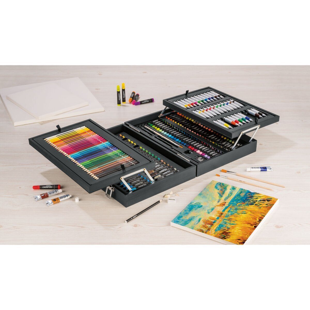 crelando Künstler-Malkoffer kreativ XXXL Starter-Set