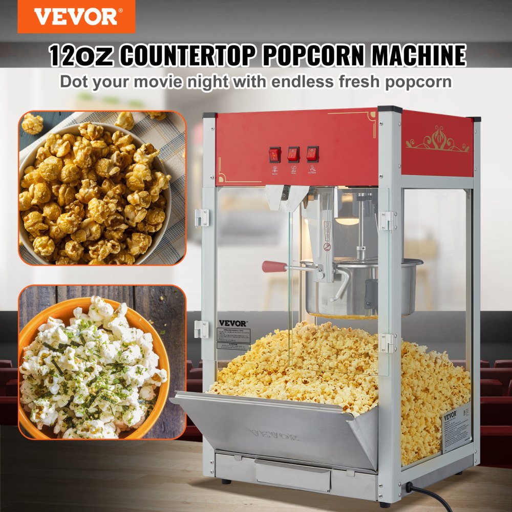 Popcornmachine Popcornmachine Popcornmachine 1440W popcornmachine, 12oz waterkoker voor 80 kopjes per lading, popcornmachine op aanrecht met gehard glas, 3 roestvrijstalen scoops Cinema Popcornmachine Popcornmachine Popcornmachine 1440W popcornmachine, 12oz waterkoker voor 80 kopjes per lading, popcornmachine op aanrecht met gehard glas, 3 roestvrijstalen scoops Cinema