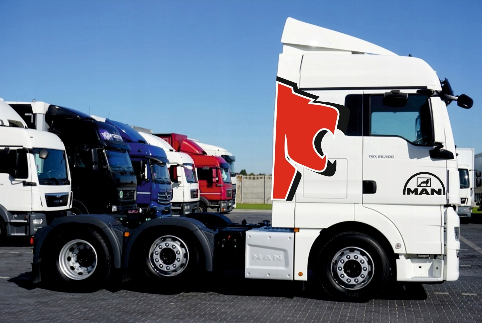 STICKER voertuigopschrift MAN TGA TGX RED-LION