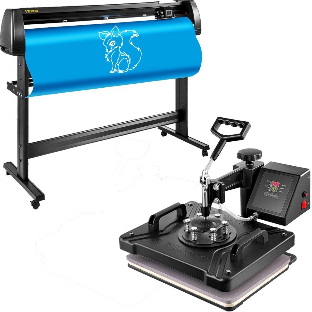 38x30cm hittepersmachine, 5 in 1 transferpers, hittepersmachine en 1350 mm vinylsnijplotter Snijplotter Desktopmachine