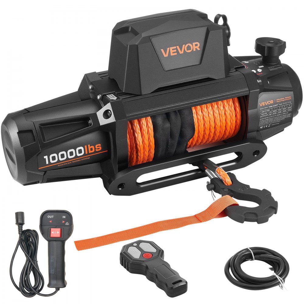 Wciągarka elektryczna, 4500 kg 12 V DC Wciągarka samochodowa z liną syntetyczną Φ8,9 mm x 27,4 m, bezprzewodowy i przewodowy pilot zdalnego sterowania, IP68, do holowania SUV-ów, Jeepów, przyczep i łodzi Wciągarka elektryczna, 4500 kg 12 V DC Wciągarka samochodowa z liną syntetyczną Φ8,9 mm x 27,4 m, bezprzewodowy i przewodowy pilot zdalnego sterowania, IP68, do holowania SUV-ów, Jeepów, przyczep i łodzi