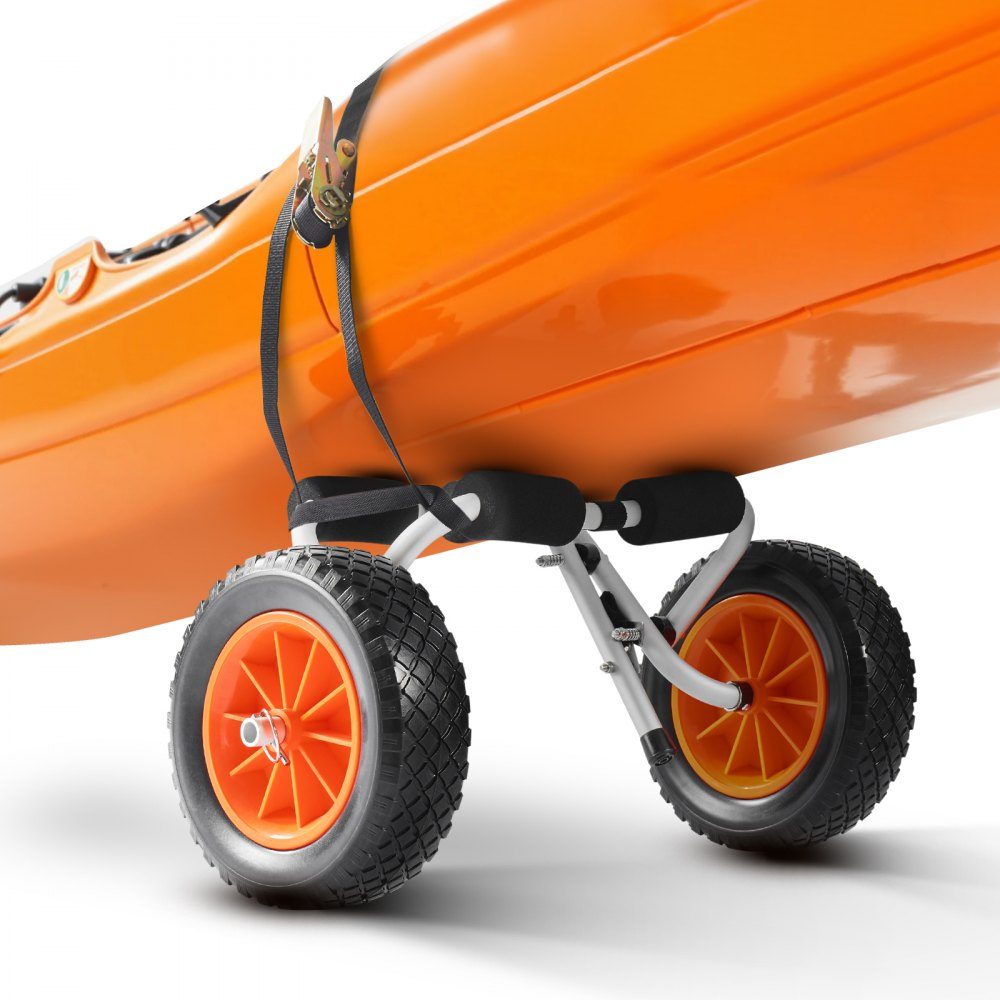 Wózek na kajaki 90 kg Składany wózek na kajaki z 10-Zoll-Vollreifen i 1 pasek zapadkowy Wózek na łódź do transportu kajaków Kajaki Deski wiosłowe Łodzie Jon 620 x 350 x 325 mm