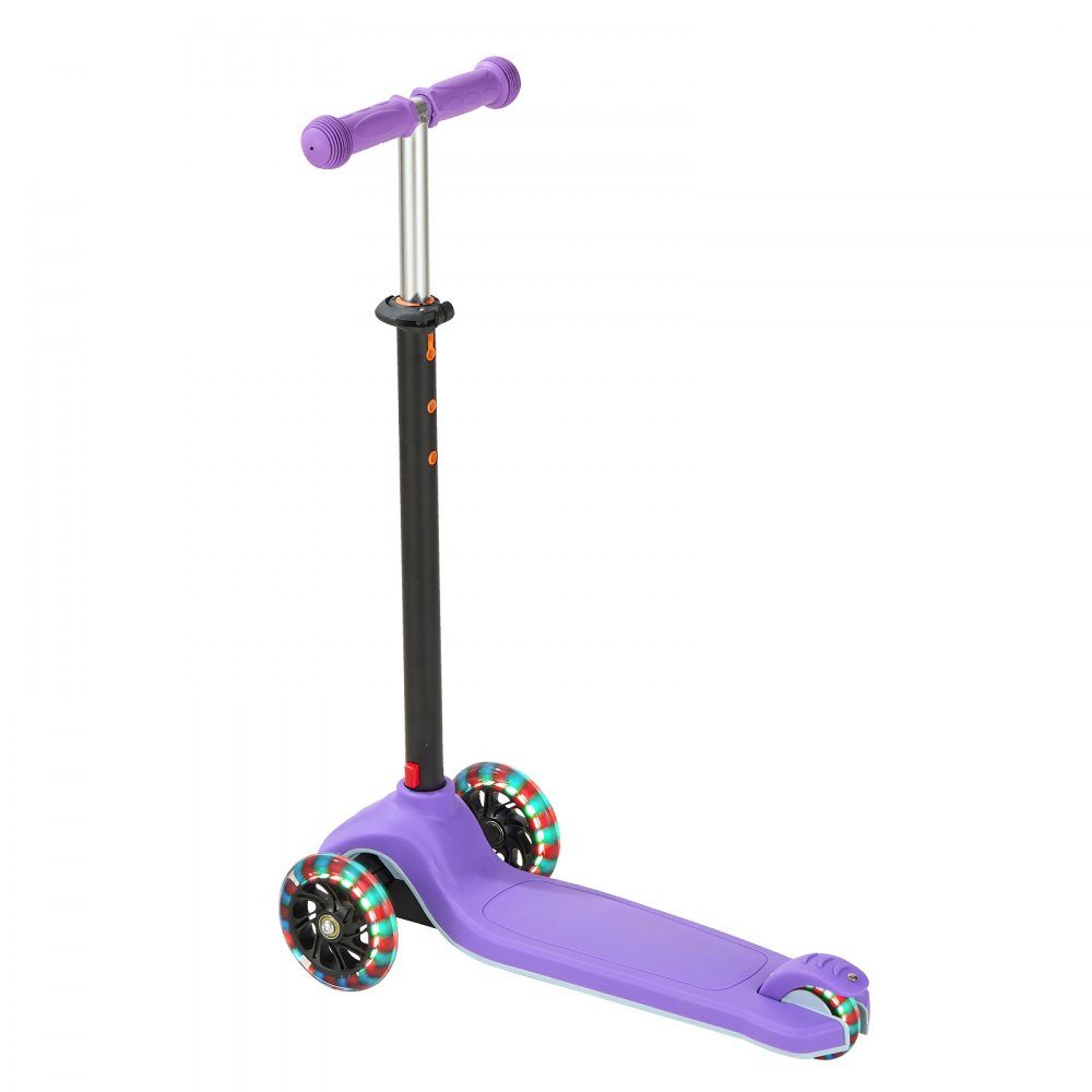 Trottinette (3 roues) à partir de 3 ans, trottinette de ville trottinette enfant avec roues lumineuses & guidon réglable en hauteur & plateau antidérapant & cadre aluminium léger, trottinette jusqu'à 75 kg, violet