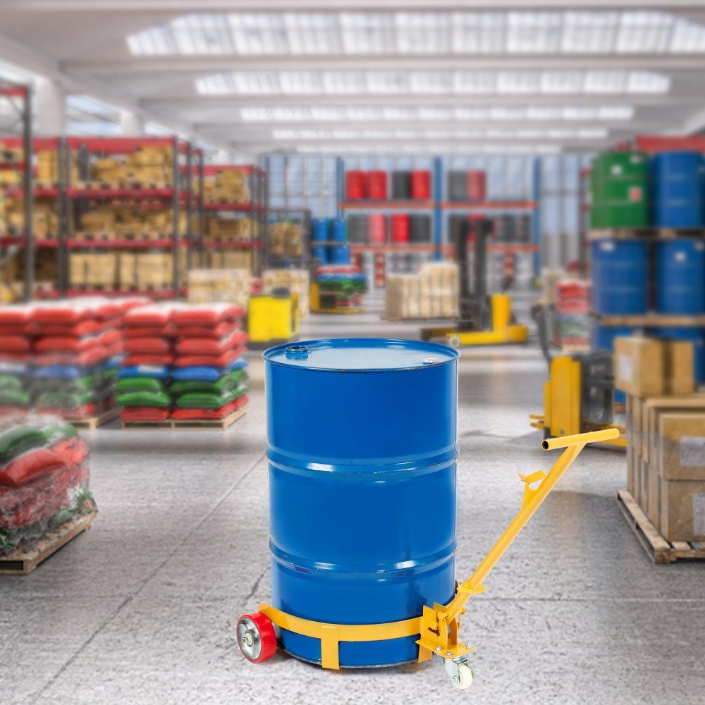 Barrel roller with handle Transport roller board 250L barrel trolley Ø 620 mm Suitable for transporting barrels up to a weight of 544kg Barrel trolley with 1 universal wheel & 2 directional wheels