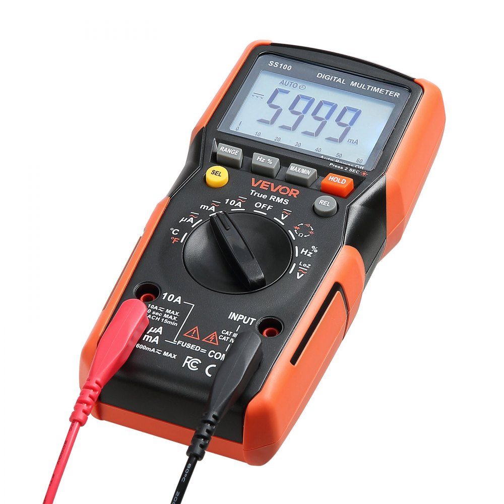Digital Multimeter, 6000 Count TRMS DC/AC Voltmeter Current Tester, Autoranging for Current, Voltage, Resistance, Capacity, Temperature, Diodes, Continuity, Low Impedance Measurement