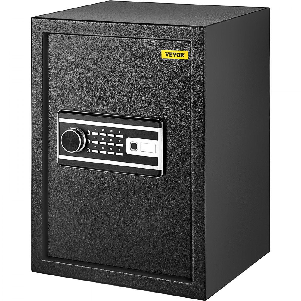 Safe 60 L, furniture safe 17 kg load capacity, wall safe black dustproof with fingerprint code digital keyboard key 4 locking systems security safe apartment hotel office