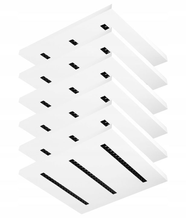 6x Aufbau-LED-Deckenpanel 60x60 UGR 50W KASSETTE neutralweiß UGR 16, geringer Blendfaktor weiß