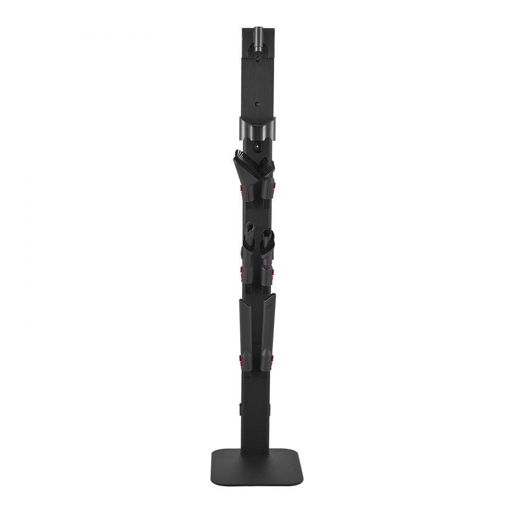 Stofzuigerstandaard 32 x 26 x 126 cm, compatibel met steelstofzuigers en accessoires uit de Dyson G5 V15 V12 V11 V10 V8 V7 V6-serie, vloerstandaard, houder met 6 haken en antislipvoetkussens, zwart