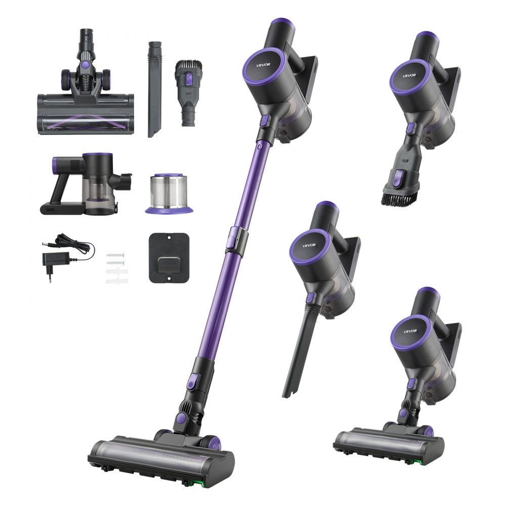 Aspirateur sans fil 25 kPa max. Puissance d'aspiration, aspirateur balai rechargeable avec bac à poussière, aspirateur à main léger avec 35 minutes d'autonomie pour tapis, poils d'animaux, sols durs
