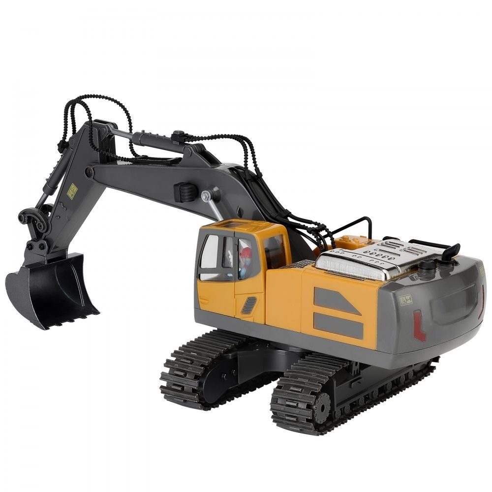 Remote Control Excavator Toy, 11 Channels, 1:20 Scale Remote Control Excavator Toy, Remote Control Excavator with Lights and Sounds, Working Construction Vehicles, 2 Batteries, Birthday Gift