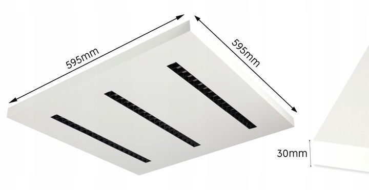 Aufbau-LED-Deckenpaneel 60x60 UGR 50W CASSETTE neutralweiß UGR 16, geringer Blendfaktor weiß
