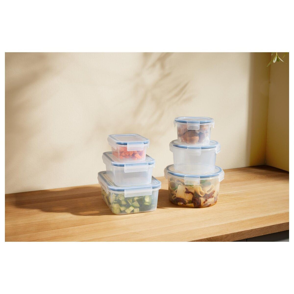 SILVERCREST® food storage container set, 6 pieces (rectangular & round)