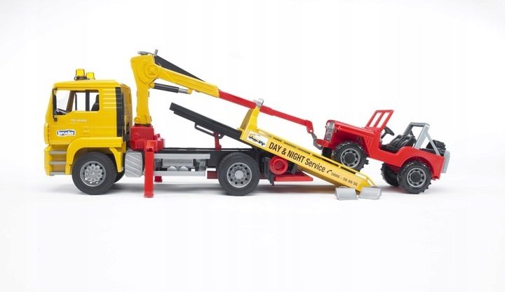 Kinderspielzeug Spielzeugauto MAN TGA Abschleppwagen mit JEEP
