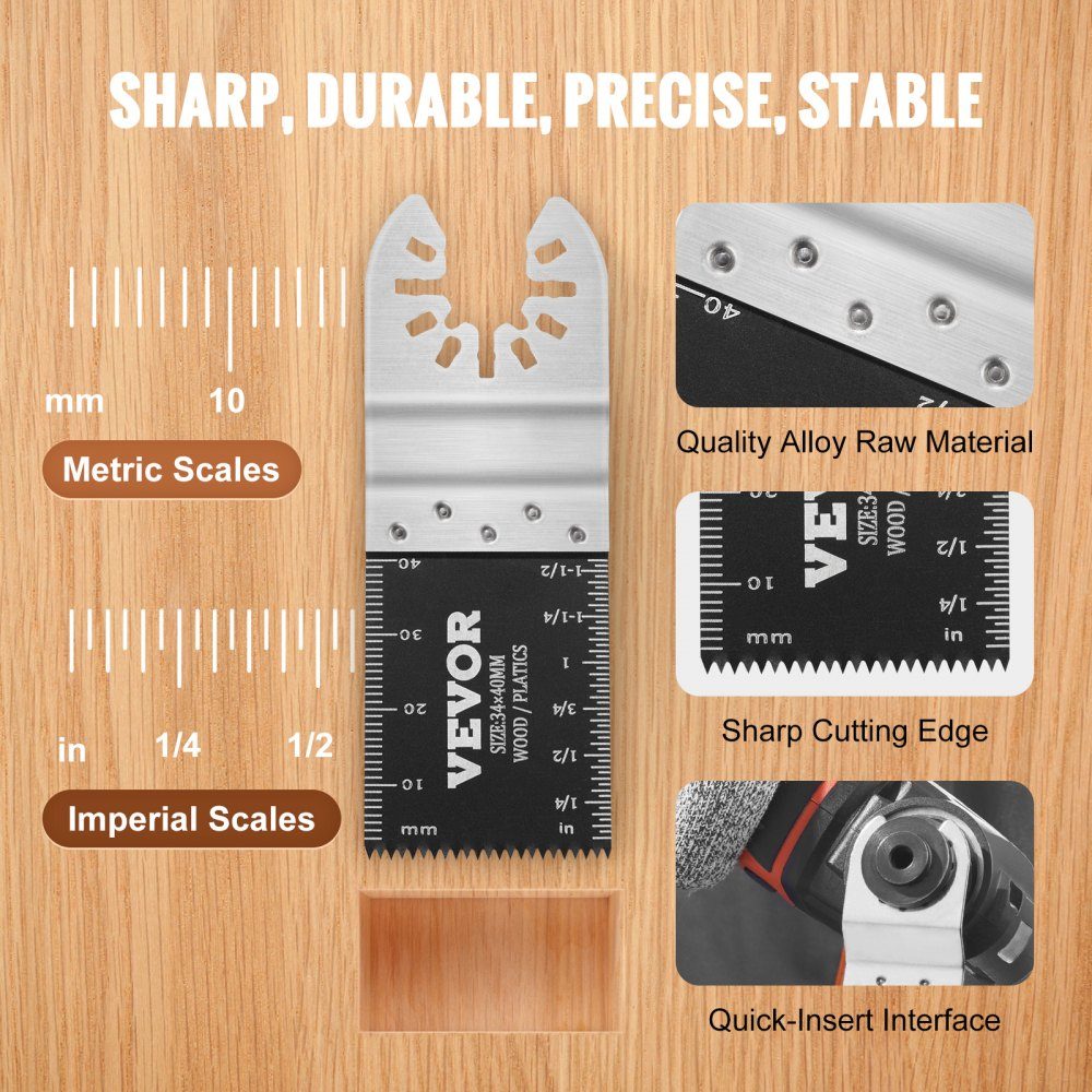 33x saw blade multi-tool 8 types oscillating tool high carbon steel (HCS) quick change interface compatible with 95% of oscillating tools on the market