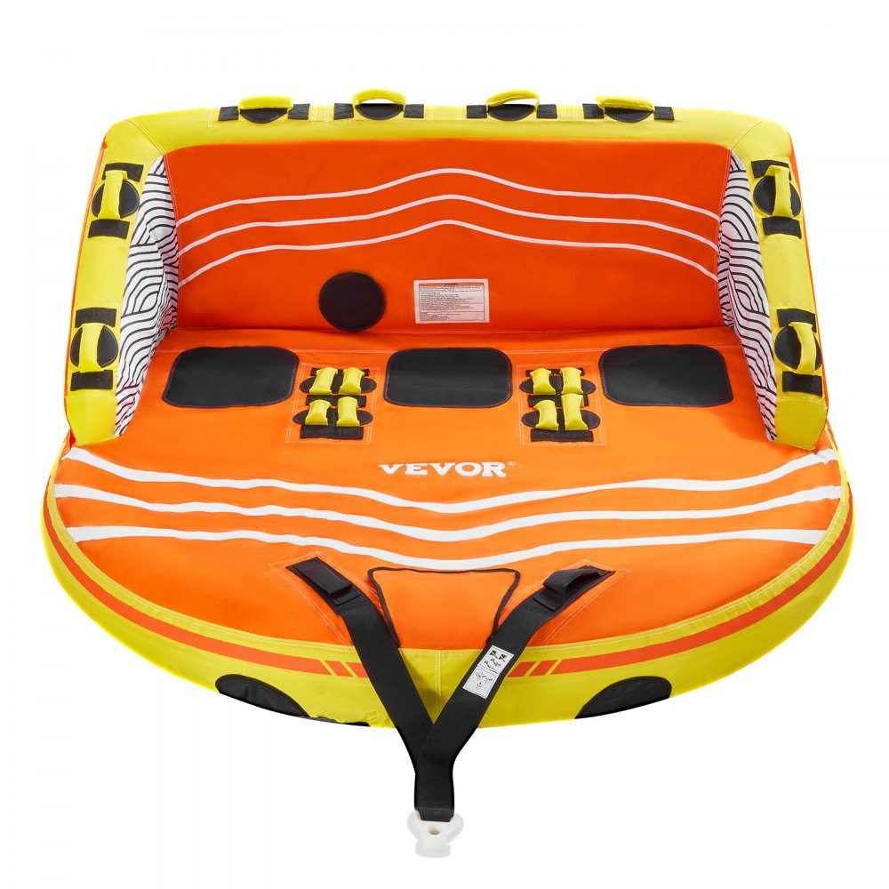 Boating Fun Tube Set, Inflatable Tugboats for 1-3 People, 500 Pound Water Sports Tow Tube for Pulling Boats - with Grab Handles, Tow Points and Safety Valve