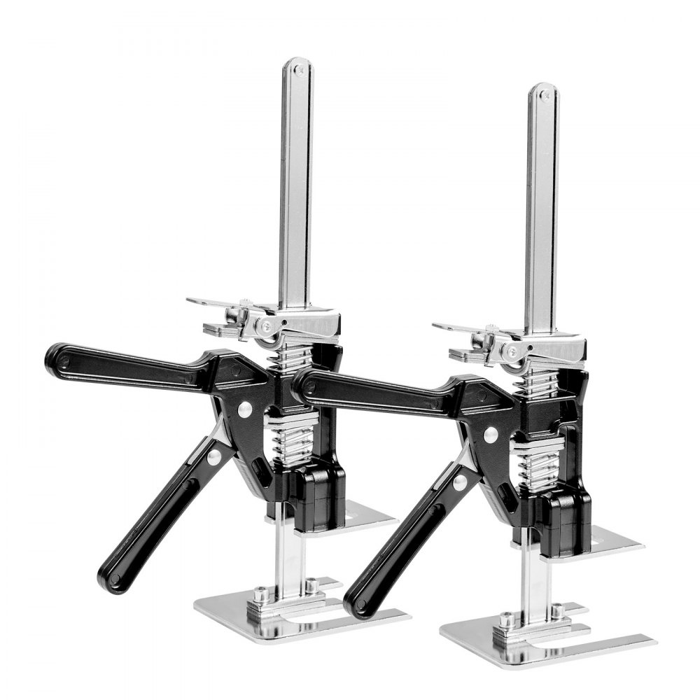Arbeidsbesparende armheffer, 2 stuks, 120 kg laadvermogen, heffen tot 165 mm, handheffer met magnetische waterpas, 2 aanpassingsmodi, voor deuren, ramen, meubels, houtbewerking, zwart