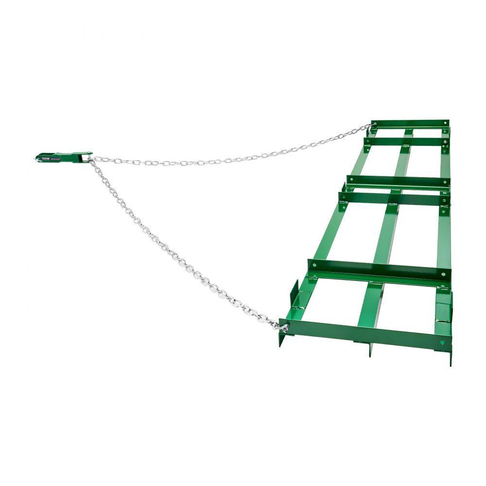 Schleppegge, 2435 x 500 x 100 mm, Wiesenegge mit verstellbaren Stangen und 183 cm Kette, Wiesenschleppe für Geländefahrzeuge, UTVs, Traktoren, Rasenmäher, Gartenschleppgerät