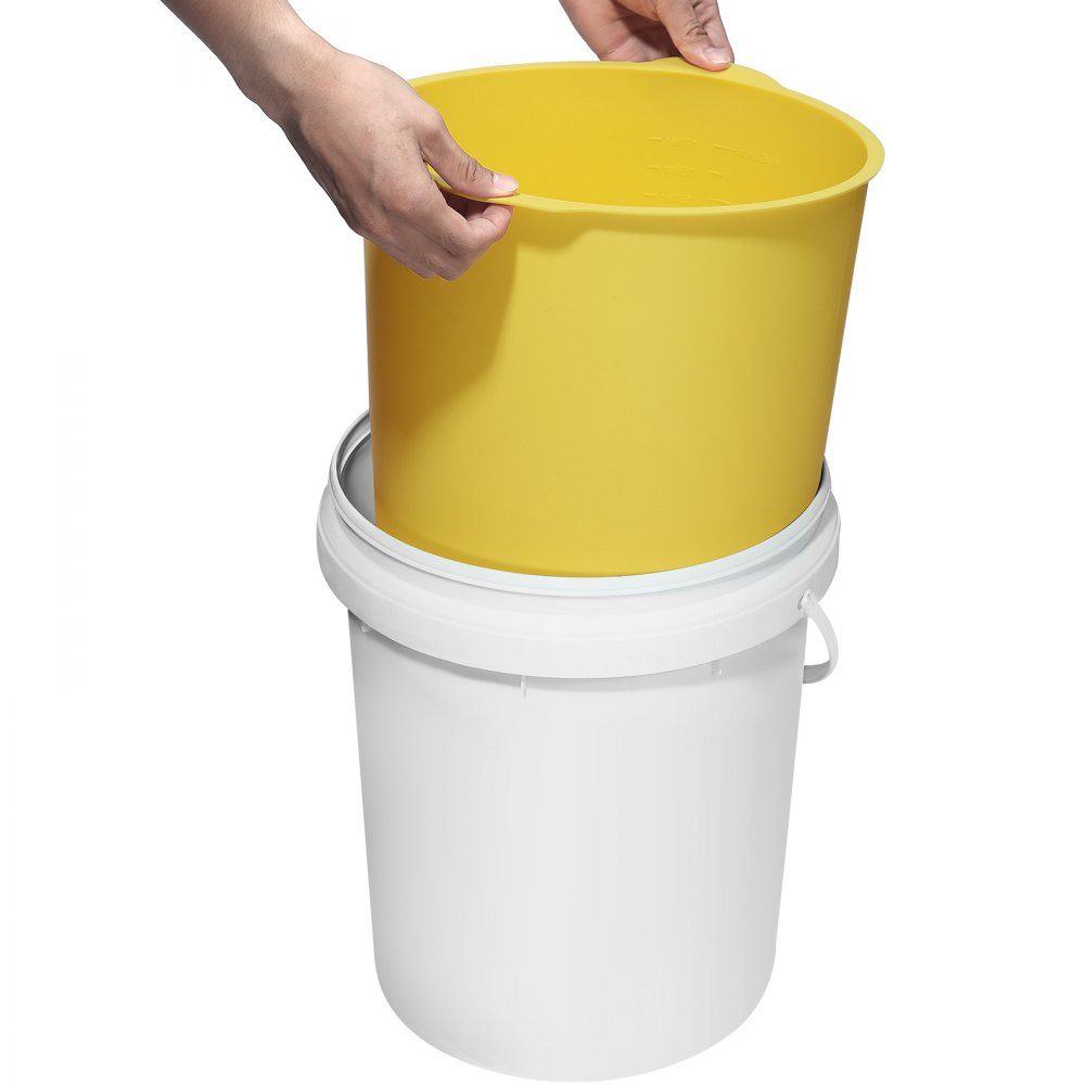 Emmervoering 6L Siliconen betonmenger Emmervoering Herbruikbaar voor het mengen van dunne mortel, verf, beton en epoxyhars Emmervoering Voedselkwaliteit 2-pack Blauw Geel