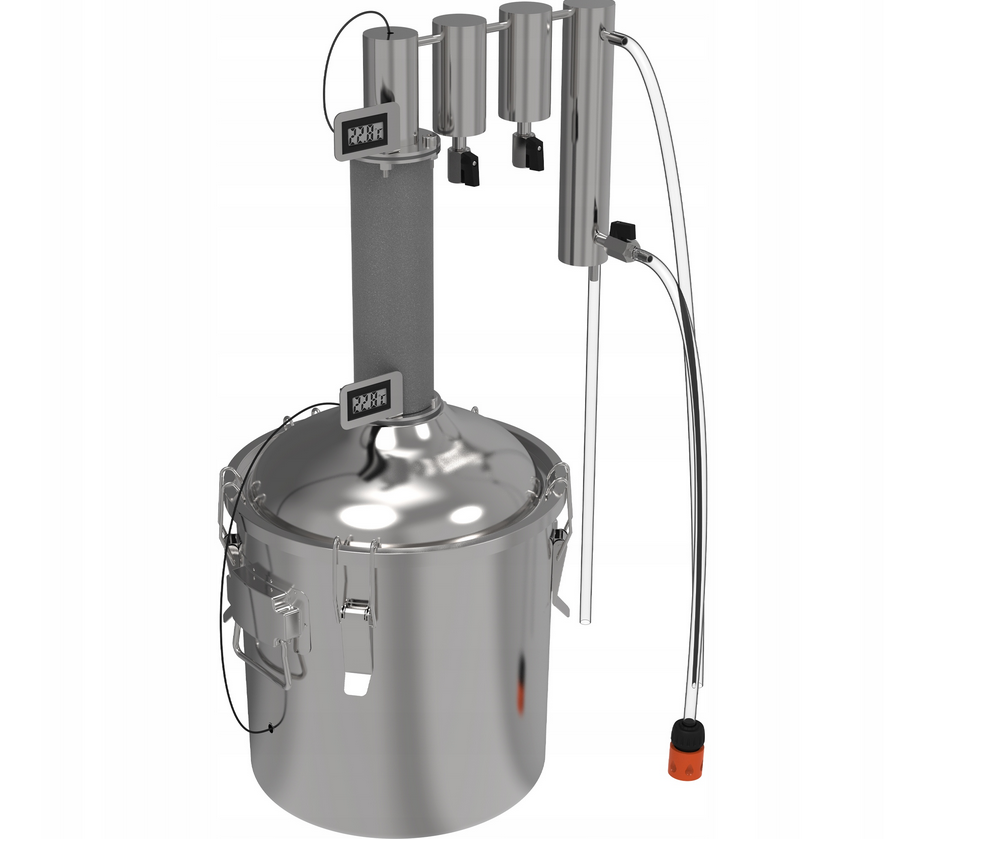 Bouilloire à distillat pour vin, bière, distillation de vin, liqueurs, brûleur modulable en inox INOX 18L Munin Convex Bouilloire à distillat pour vin, bière, distillation de vin, liqueurs, brûleur modulable en inox INOX 18L Munin Convex