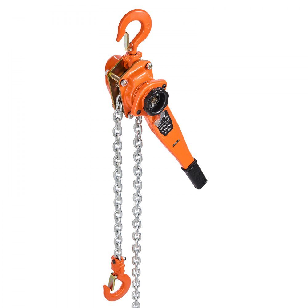 Lever Hoist 1.5T Capacity Hand Chain Hoist 6m Stroke G80 Alloy Steel Chain with Double Pawl Mechanical Brake 360° Swivel Hooks for Warehouse Construction Garage