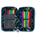Trousse à crayons 3 compartiments et accessoires de football