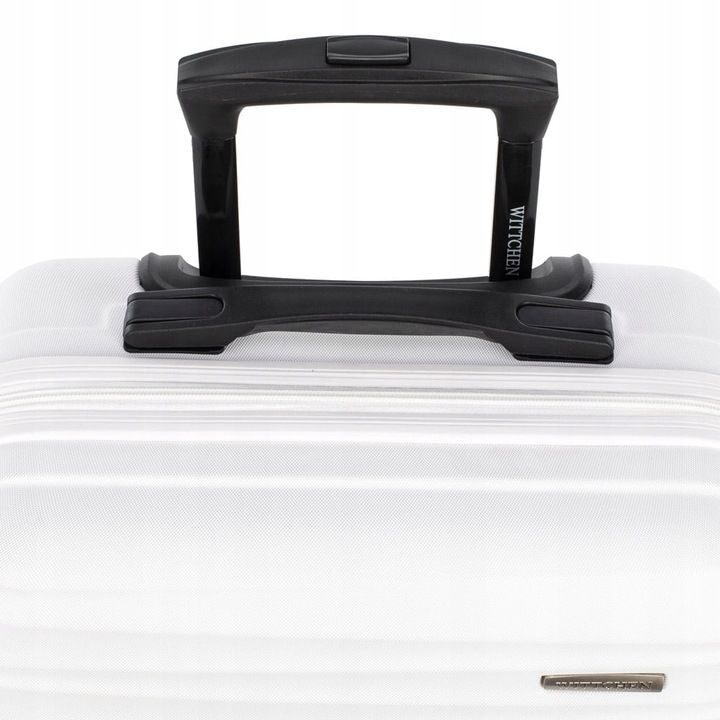 Großer Premium-Koffer Reisekoffer ABS-Kunststoff 96l mit weißen Rippen
