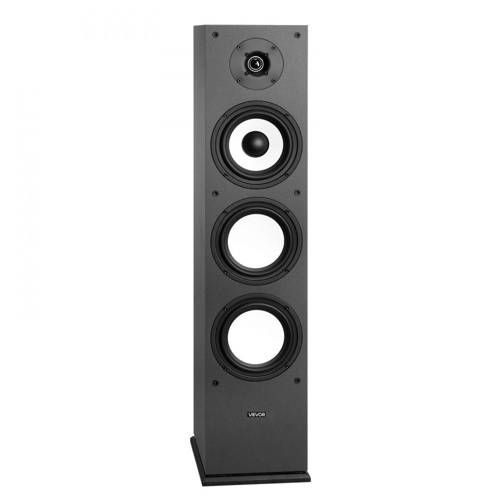 Passive floorstanding speaker, 2-way system with 1" tweeter, 6.5" woofer, 200W peak power, 70Hz-20kHz frequency response, robust MDF housing, for home audio, single