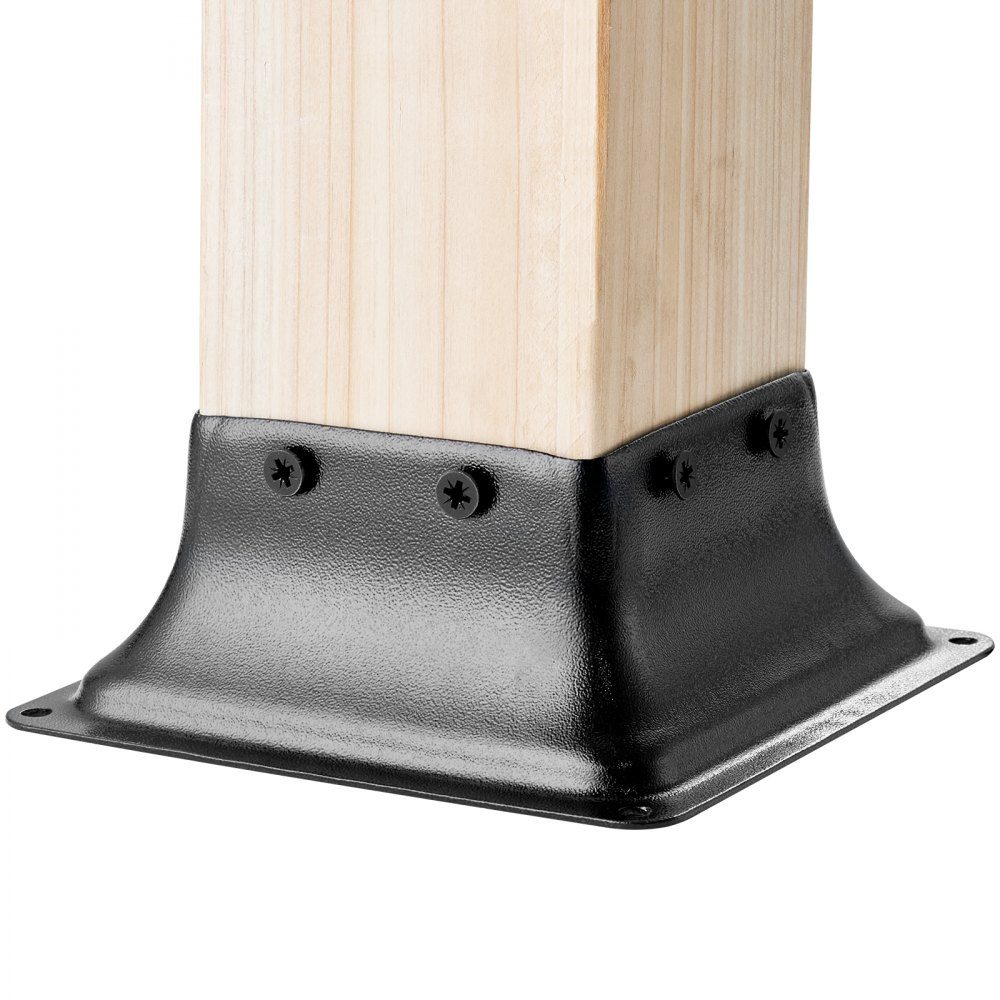 Set of 20 screw-on sleeves 153 x 153 x 62 mm Post base Carbon steel post shoe Post base Ground sleeve Support base Ideal for porch railings, pergolas and columns