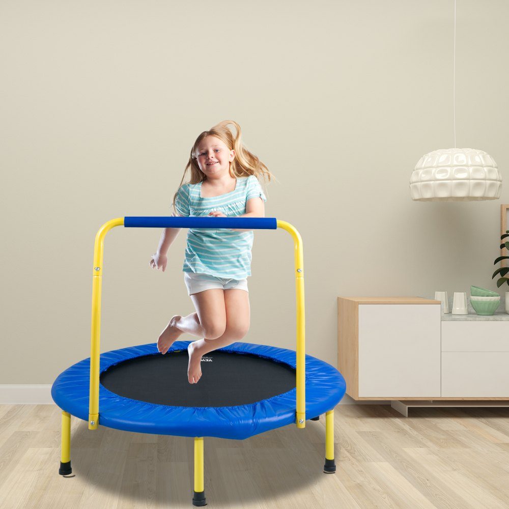 Trampolina trampolina ogrodowa 810x920x920 mm, składana trampolina mini 60 kg nośność trampolina fitness, trampolina dla dzieci trampolina dla małych dzieci niebieska do wewnątrz/na zewnątrz/ogród/wewnątrz