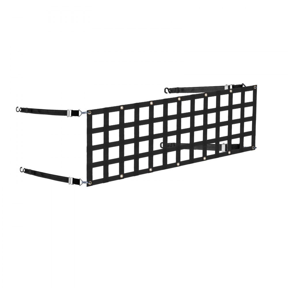 Tailgate Net 1525x470mm Truck Bed Net with 4 Adjustable Telescopic Straps Extendable and Durable Flexible Adjustment Cargo Net Suitable for Pickup Trailer Truck Jeep SUV