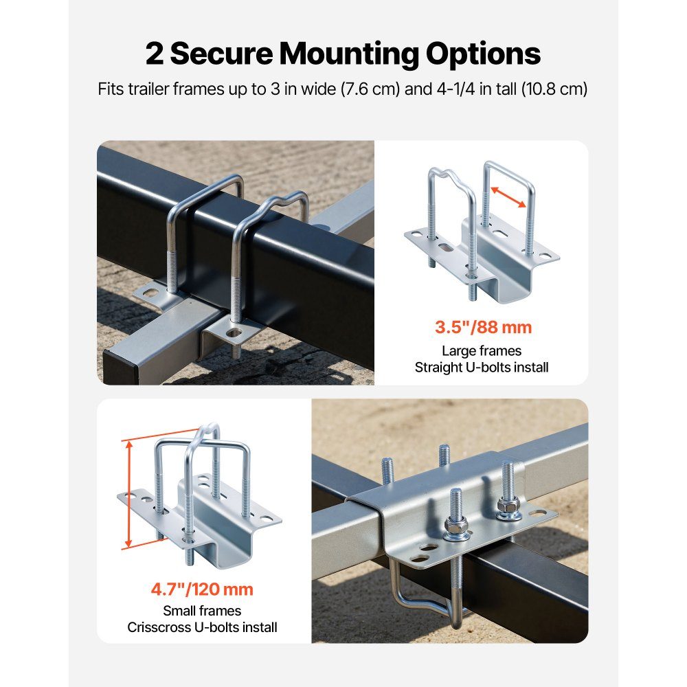 Boat trailer guide 700-1050 mm 8-stage height-adjustable, thickened heavy-duty guides with smooth-running roller guide, for larger fishing boats and runabout boats from 16 inches