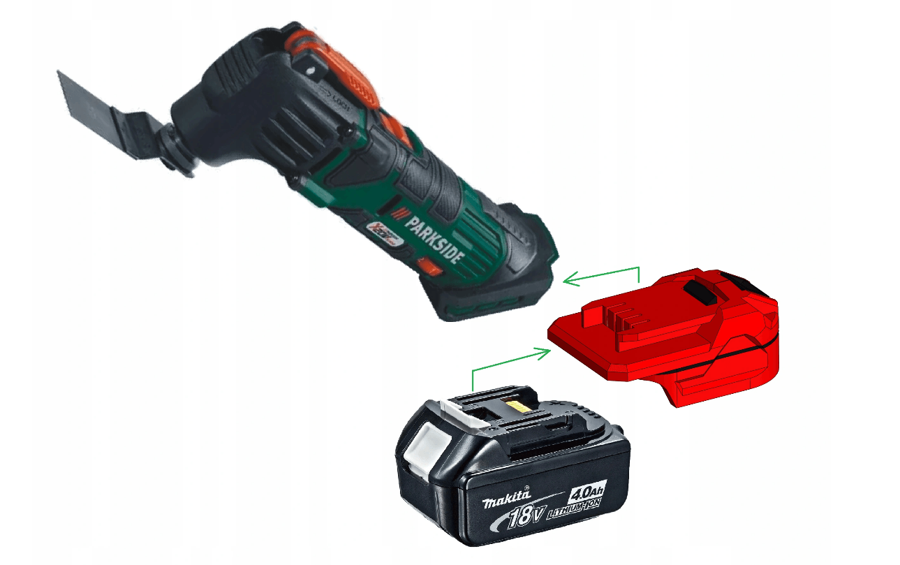 #NIEUW# Makita 18V batterijadapter voor Parkside X20V TEAM #NIEUW# Makita 18V batterijadapter voor Parkside X20V TEAM