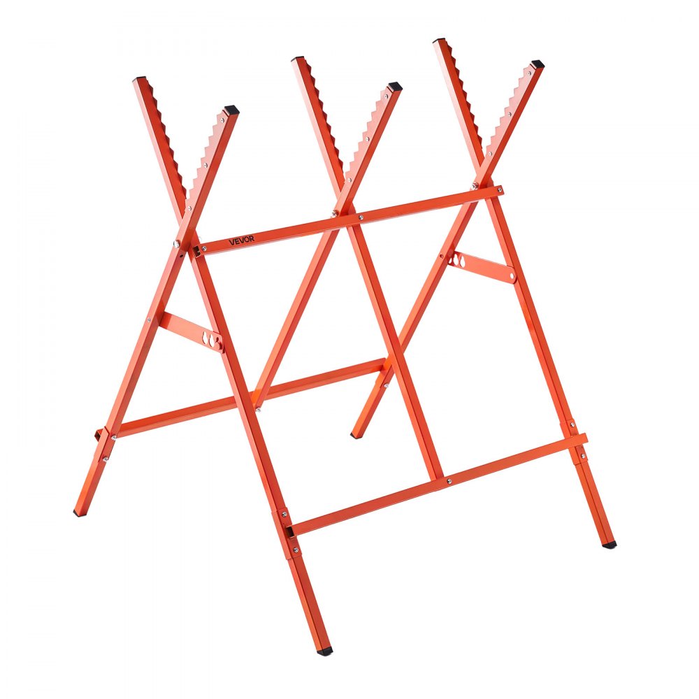 Sawhorses with chainsaw holder, 117.9 kg, wood sawhorse height adjustable, saw frame, saw aid with non-slip foot pads, chainsaw horse, woodwork, carpenters & contractors Sawhorses with chainsaw holder, 117.9 kg, wood sawhorse height adjustable, saw frame, saw aid with non-slip foot pads, chainsaw horse, woodwork, carpenters & contractors
