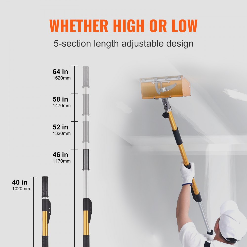 Flacher Kastengriff für Trockenbau, flacher Endgriff, 112–163 cm ausziehbar, Farbe Flacher Kastengriff für Trockenbau, flacher Endgriff, 112–163 cm ausziehbar, Farbe