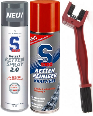SET CHAINE S100 POWER GEL + GRAISSE 400ML + BROSSE – Réf. HT-47417