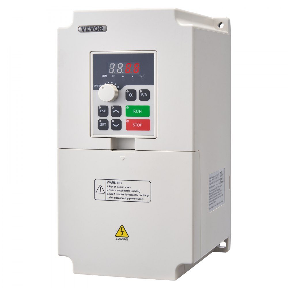 Inverseur de fréquence VFD 220 V 4 kW 5,5 HP Convertisseur VFD Variateur variable Vitesse contrôlable Protection multiple Humidité 0-90 % Matériau ABS Fonction de refroidissement par air Faible bruit