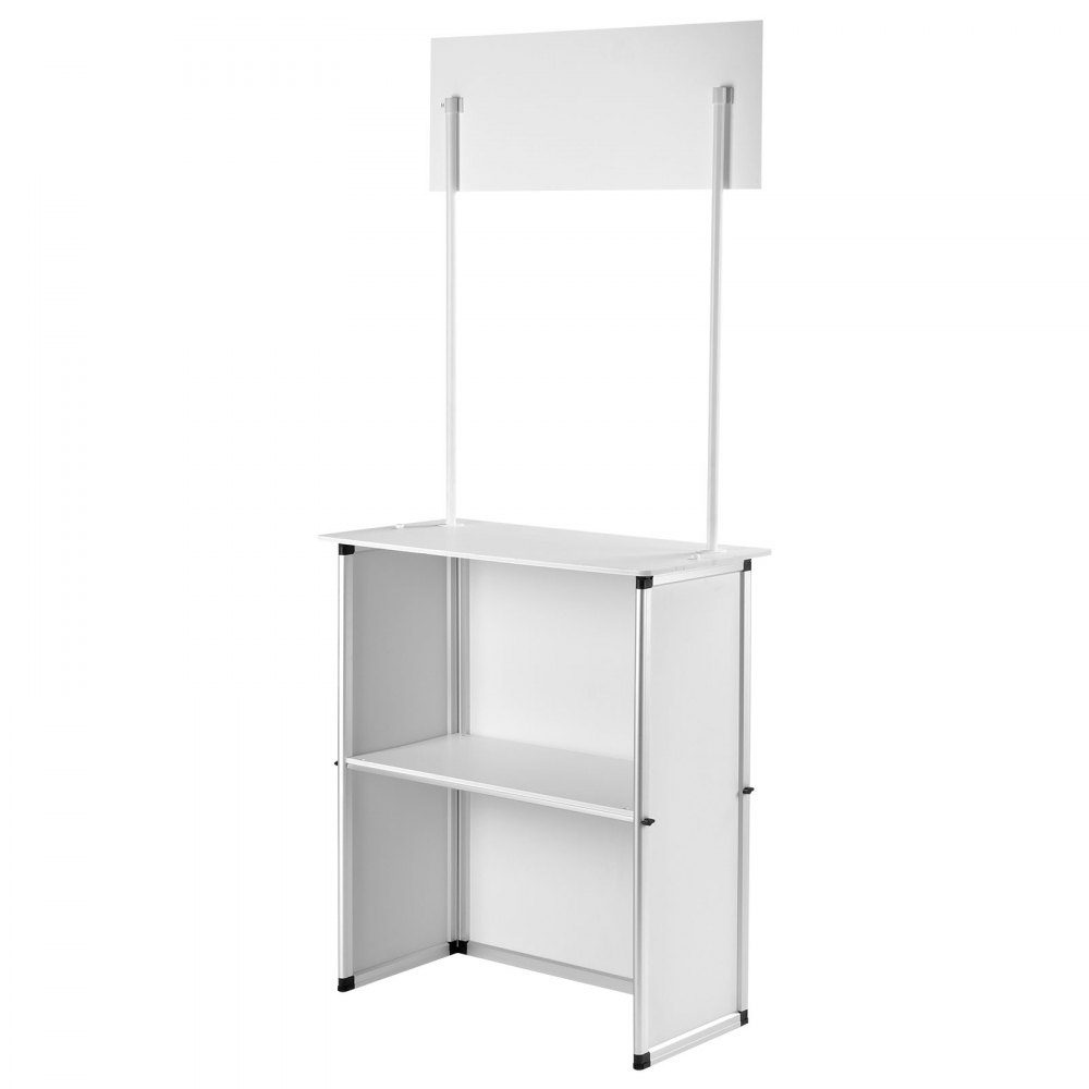 Tragbare Messetheke, Messetheke, 78,5 x 38 x 181,5 cm, Messestand, Ausstellungsthekenständer, faltbarer Promotion-Einzelhandels-Stehtisch, Empfangsmesseständer mit Ablagefach, Tragetasche