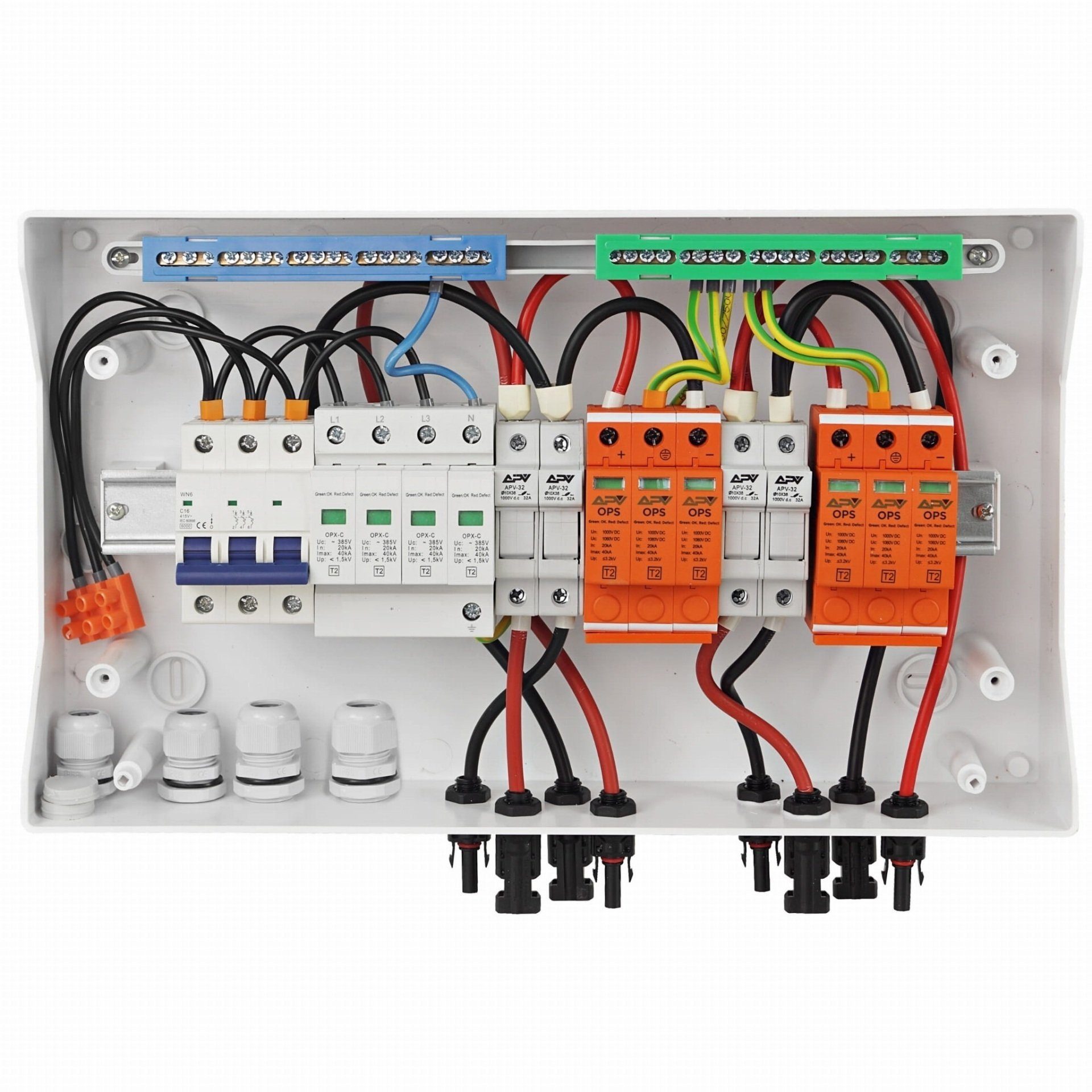 ANSCHLUSSKASTEN SOLAR PHOTOVOLTAIK PV DC AC 2 Strings 1000V 18 Module