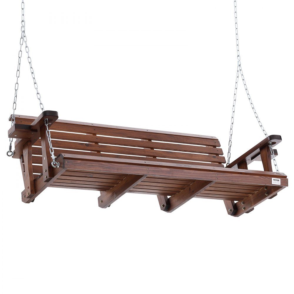 Hollywood-schommel van cederhout, 1702x710x600mm, terrasschommel voor erf en tuin, verbeterd draagvermogen van ca. 400 kg, robuuste schommelstoelbank met ophangkettingen voor buitengebruik, bruin
