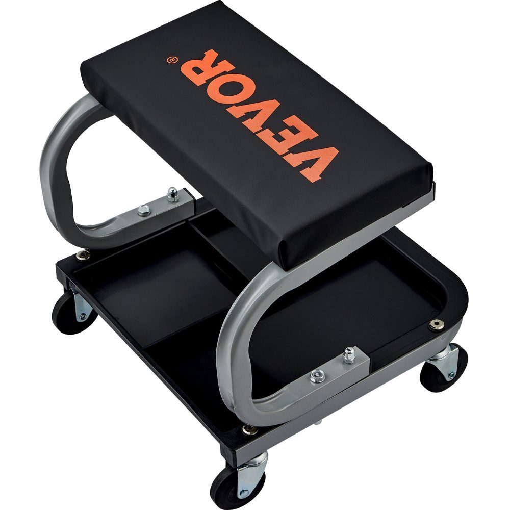 Car workshop rolling board, workshop lounger, assembly lounger, workshop stool, 36 x 36 x 36 cm, assembly rolling board with 36 x 18 x 4 cm seat, steel + PU workshop stool, load capacity up to 113 kg, repair stool