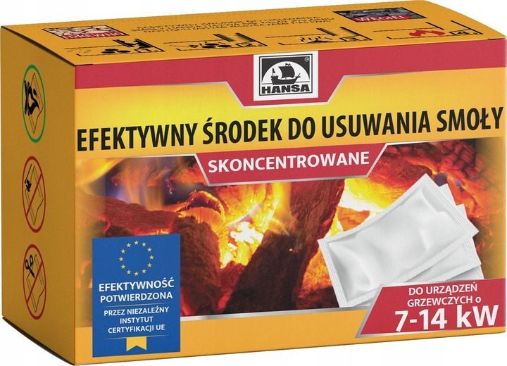 Skuteczny odtłuszczacz HANSA® do grzejników 7-14 kW - 10 worków po 18 g na każdy komin kominkowy