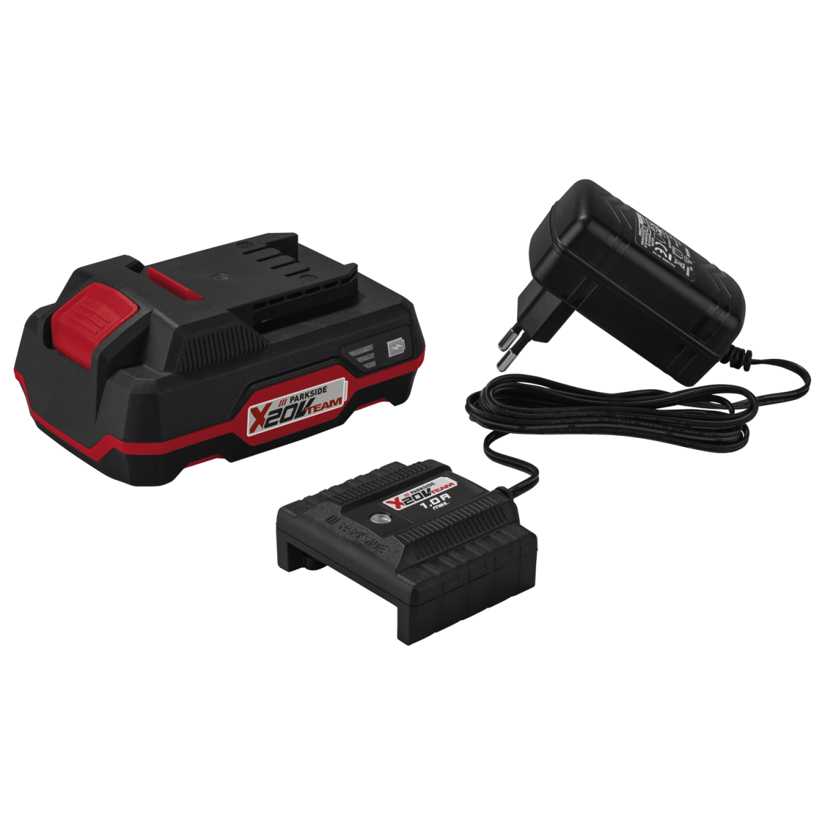 Appareil combiné alimenté par batterie PARKSIDE® 20 V PKGA 20-Li C2, kit de démarrage 3 en 1, avec batterie et chargeur