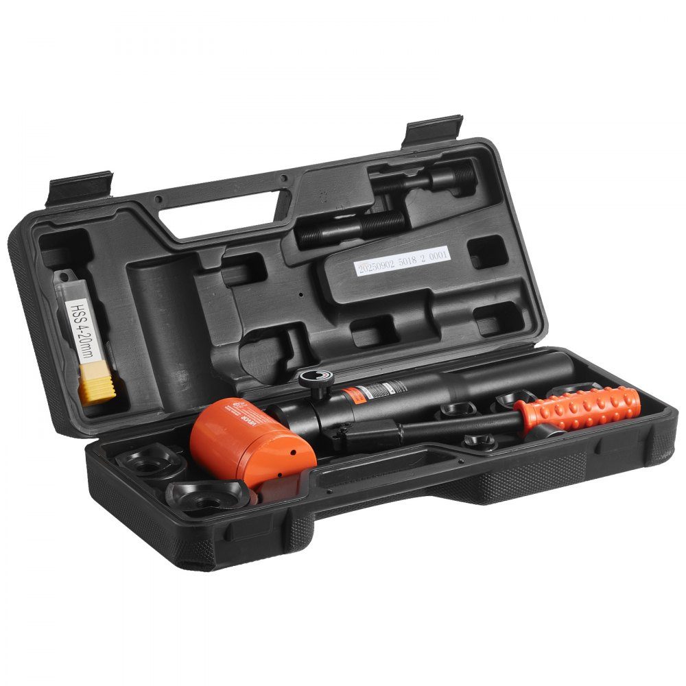 Abisolierstanzer-Set, 10T hydraulisches Abisolierset, 22,5 bis 61,5 mm KO-Werkzeugsatz, Lochherstellungswerkzeug, KO-Werkzeugsatz mit 6 Matrizen für Metallschaltschränke, Elektroschränke