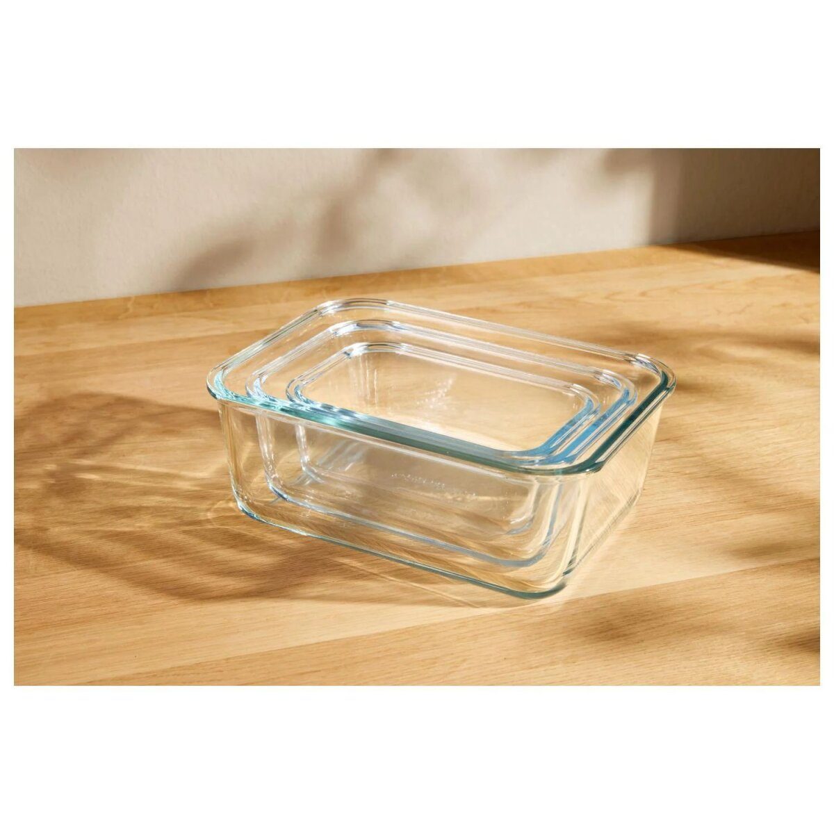 SILVERCREST® glazen voedselopslagcontainerset (rechthoekige set van 3)