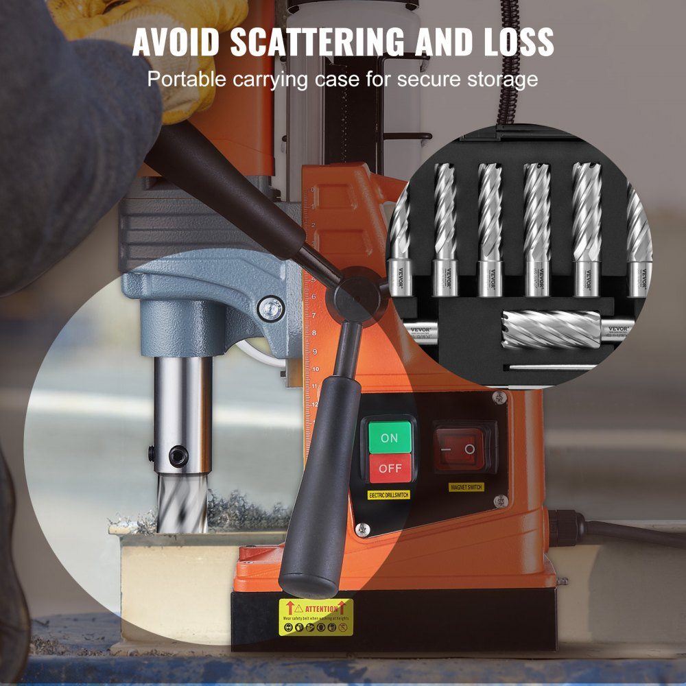Metal Crown Drill Set 13-teilig 7/16, 1/2, 9/16, 11/16, 5/8, 3/4, 13/16, 7/8, 15/16, 1, 1-1/16 Inch Core Drill Set 50.8mm Cutting Depth Ring Cutter Set Magnetic Drill Accessories