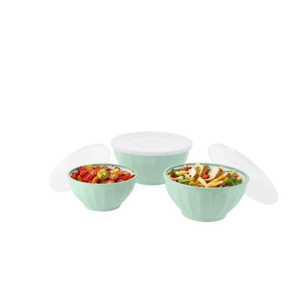 Set de bols SILVERCREST® avec couvercle, 3 pièces (menthe) Autre