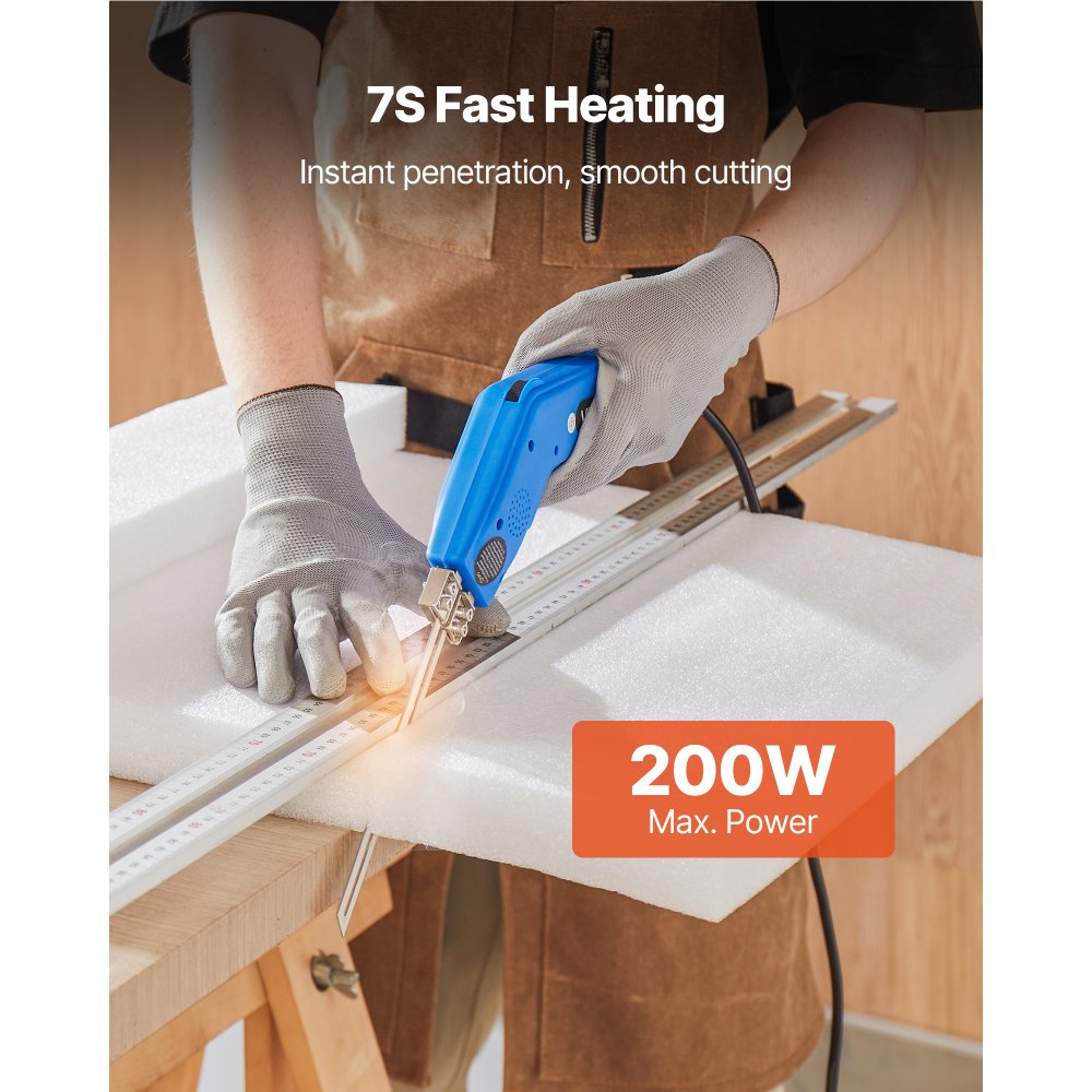 Styrofoam Cutter, 200W Styrofoam Cutter, 50-500°C Adjustable Foam Cutter with 150mm and 200mm Cutting Blades for KT Board, Polyethylene, Sponge, Rubber - Tool Box Included Styrofoam Cutter, 200W Styrofoam Cutter, 50-500°C Adjustable Foam Cutter with 150mm and 200mm Cutting Blades for KT Board, Polyethylene, Sponge, Rubber - Tool Box Included