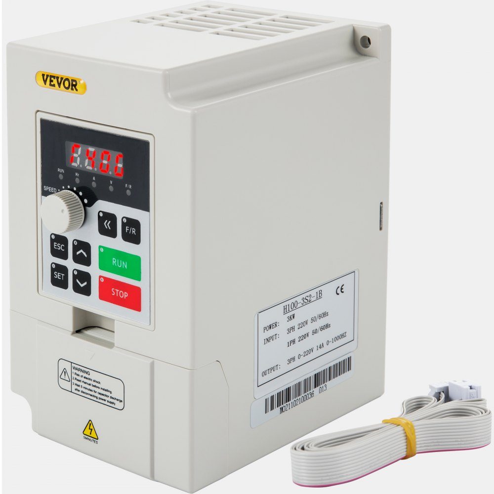 Variable Frequency Inverter 220V 3KW 4HP Variable Inverter VFD Speed ​​Controller CNC Inverter -5~40°C Vibration <0.5G Input/Output Current 0-14A Input 1 or 3 Phase VFD Converter